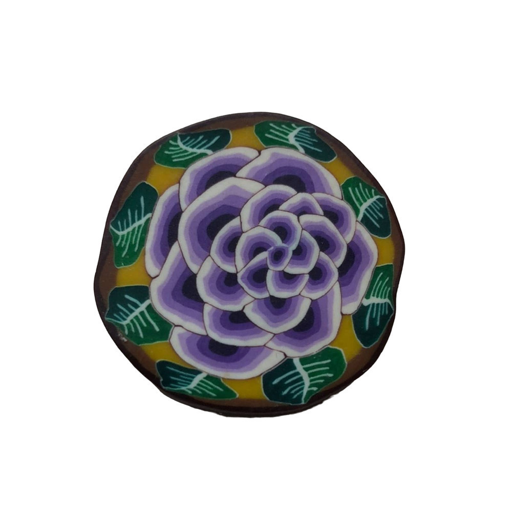 Polymer Clay Purple Flower Pin 90s